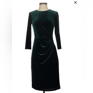 Eliza J Green Velvet Midi Dress